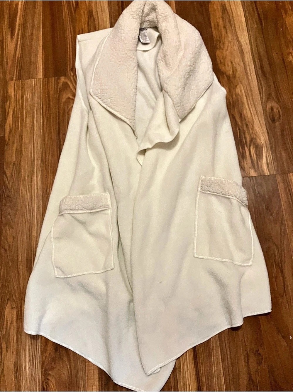 Le Moda Sherpa Lined Utility Vest in Cream